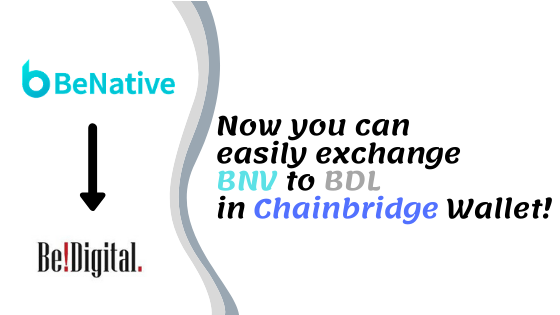 benative's tweet photo. BNV #Launchpad BDL Round 6
Now you can easily exchange BNV to BDL in Chainbridge Wallet!

🙌Exchange now (https://t.co/C2AcwehK0E) -> BeDigital 6th Round Click on “Exchange”
https://t.co/eNAOrcsVlK
#exchange #cryptocurrency #token #benative #bedigital #onlinelearning https://t.co/DyC4roZQNP