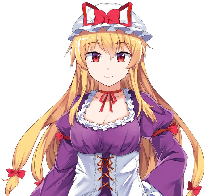 【比那名居天子と試練の洞窟】に使用される紫様の立ち絵です。
声は【貴坂理緒】さんに担当いただきました! 