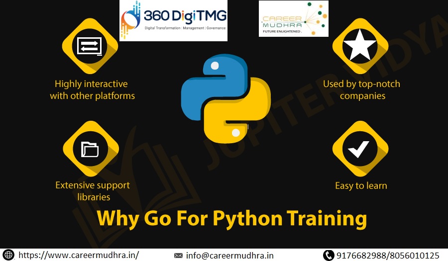 careermudhra1's tweet photo. Career mudhra software training offering you the best training and placements... 

Python is being used worldwide in a wide range of environment. Python is used for big projects like Red Hat, Disney etc.

For more info : https://t.co/DCrKCrd19C

#Python #deeplearning #technology https://t.co/ECF32xdDWn