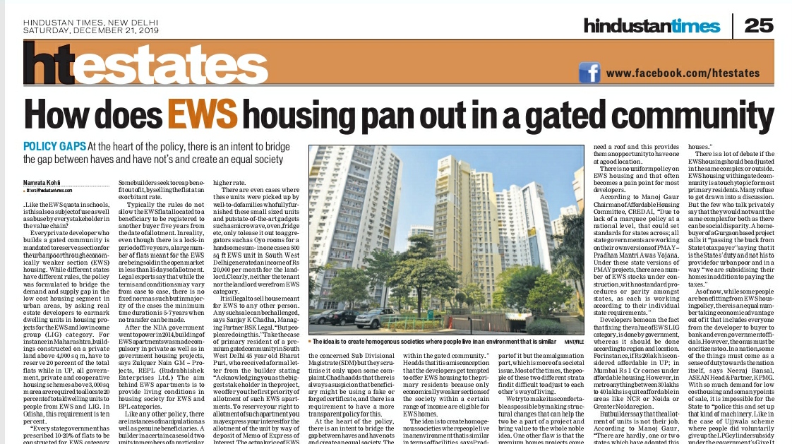 kohli_namrata's tweet photo. #Leadstory #HTEstates It is mandatory for a developer to reserve a section for EWS housing. I feel no law, no effort by GoI is successful unless there is effective, ethical citizen participation. We demand rights, what about our duties? Do we allow it to reach the right people? https://t.co/7NM3ndEl6e