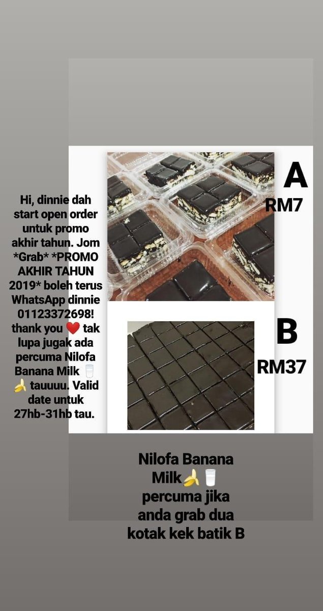 nak cod pun boleh self pick up pun boleh ok! ❤️