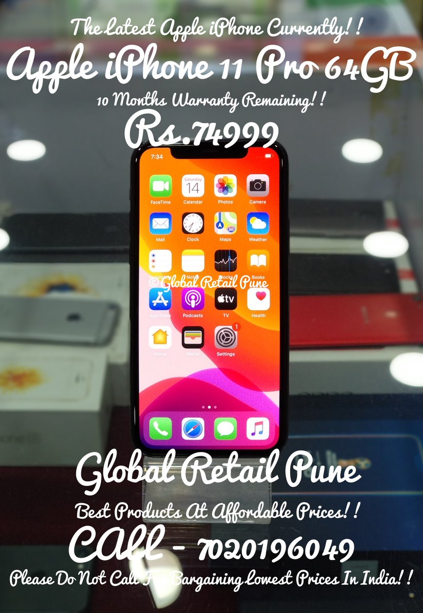 GlobalRetailSTO's tweet photo. Apple iPhone 11 Pro 64GB : The Latest & The Best Apple iPhone Currently!! ❤️🙏
#iphone11pro #appleiphone11pro #iphone11procamera #iphone11prophoto #iphone11prophotography #iphone11procase #apple #iphone #iphones #pune #punekar #globalretailpune #buybackmart #mobile #mobiles https://t.co/dP0JjZhtDG