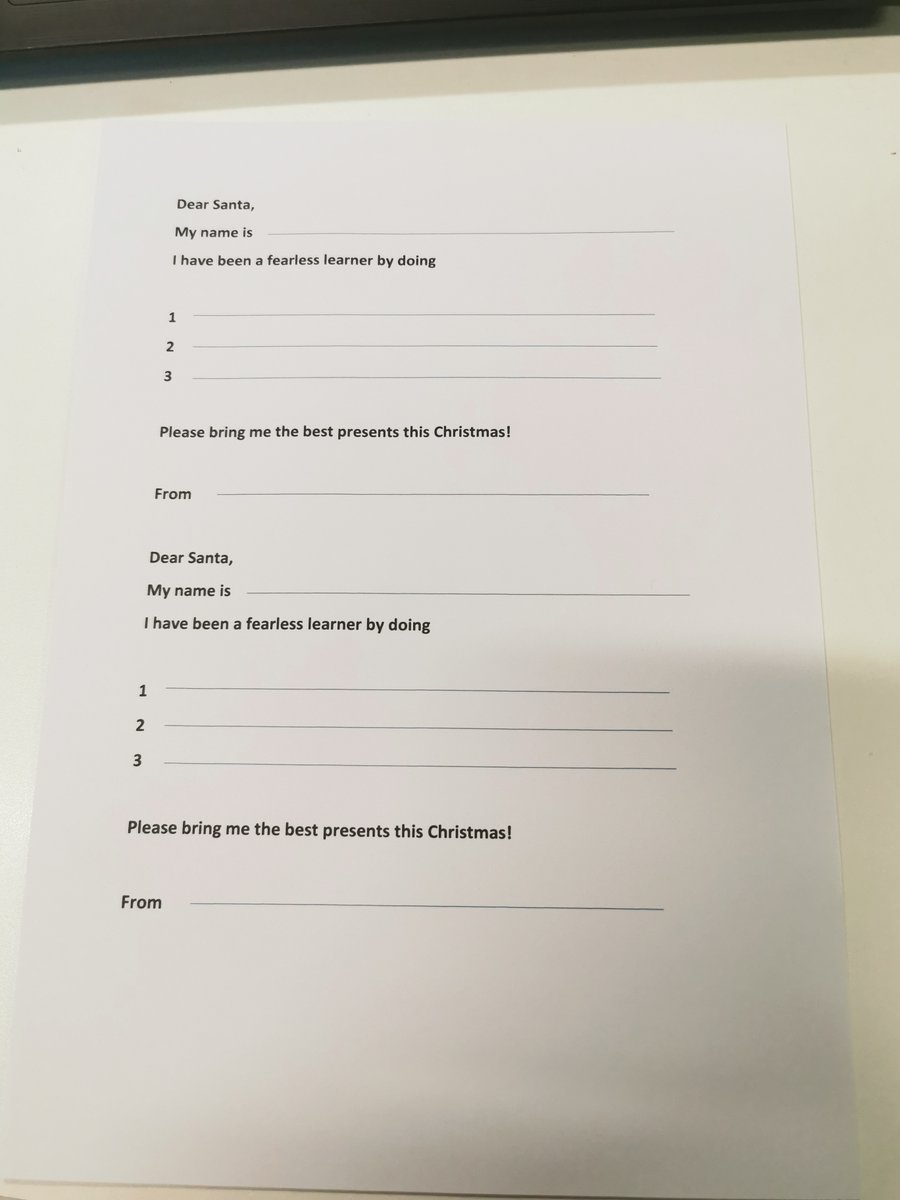 Day 21 of our Advent Calendar. In surf club our members have been writing and decorating letters to Santa telling him how they have been #fearlesslearners