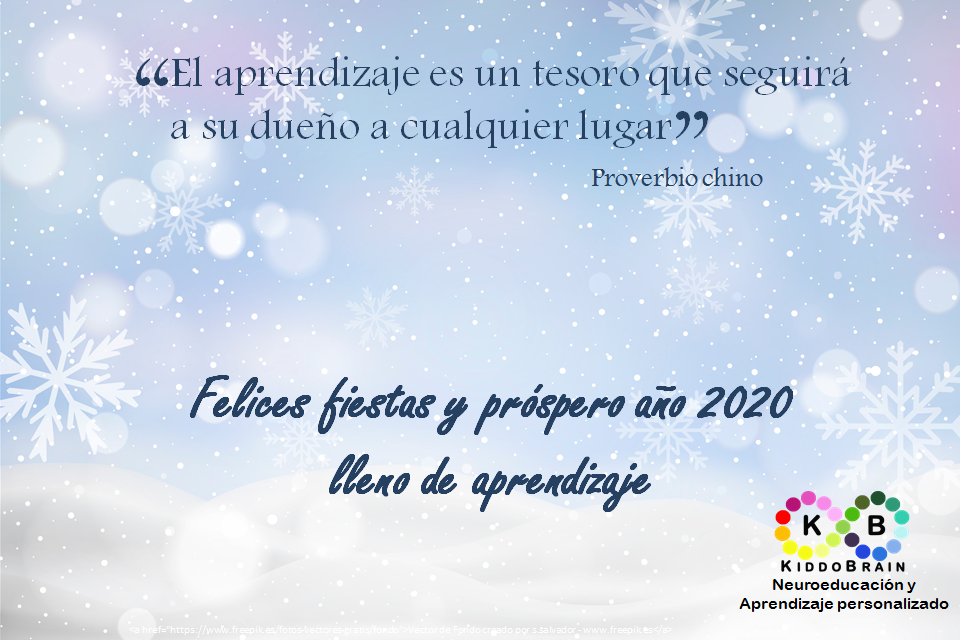 kiddo_brain's tweet image. ¡Felices fiestas! Desde @kiddo_brain os deseamos un año lleno de experiencias de aprendizaje positivas.