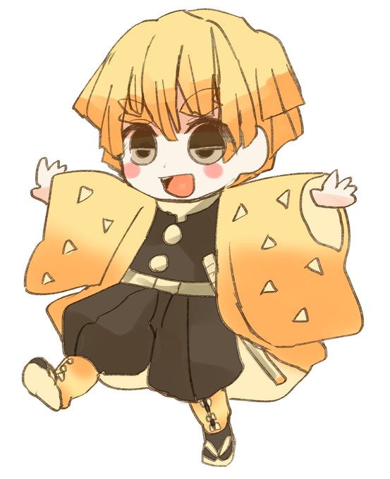 ゆきもちさんがTwitterに投稿した我妻善逸(鬼滅の刃)のイラスト。