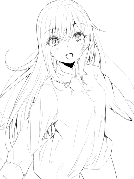 朝潮ちゃん白黒 