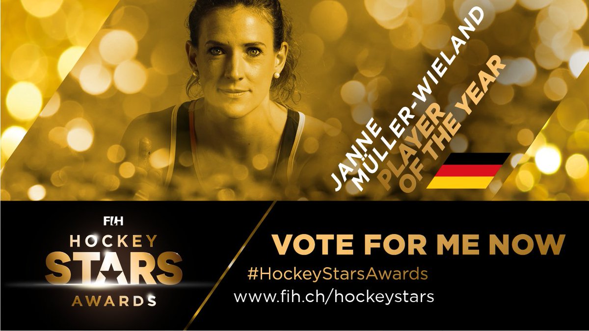 Have you voted for the Player of the year (women) yet? To vote for the German captain @Janne_MW 👇 bit.ly/34fgNV5 @DHB_hockey #HockeyStarsAwards