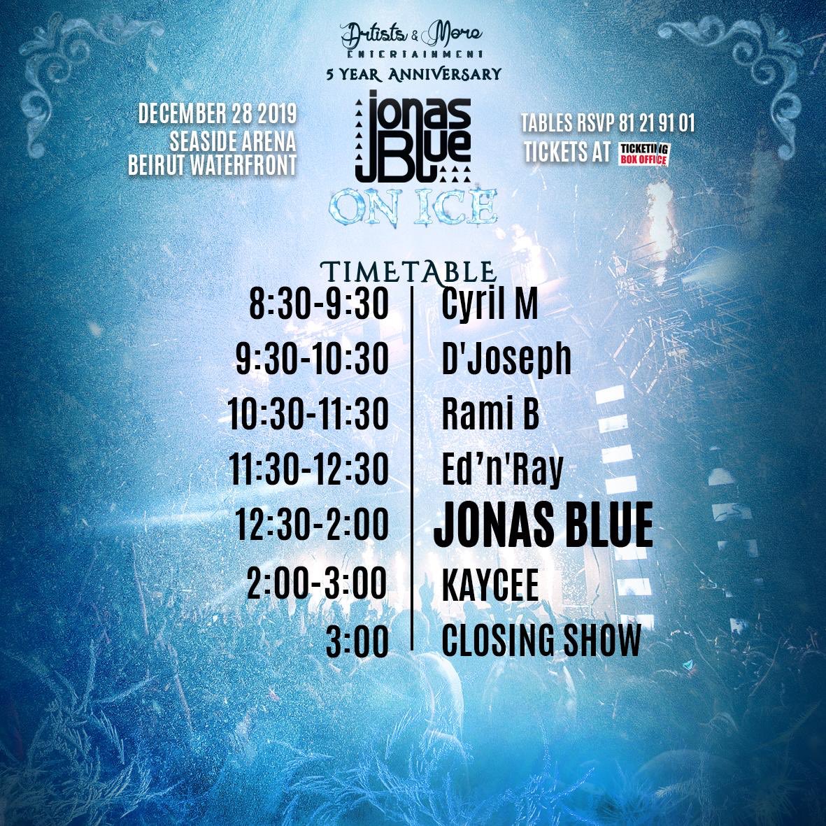 Jonas Blue time table