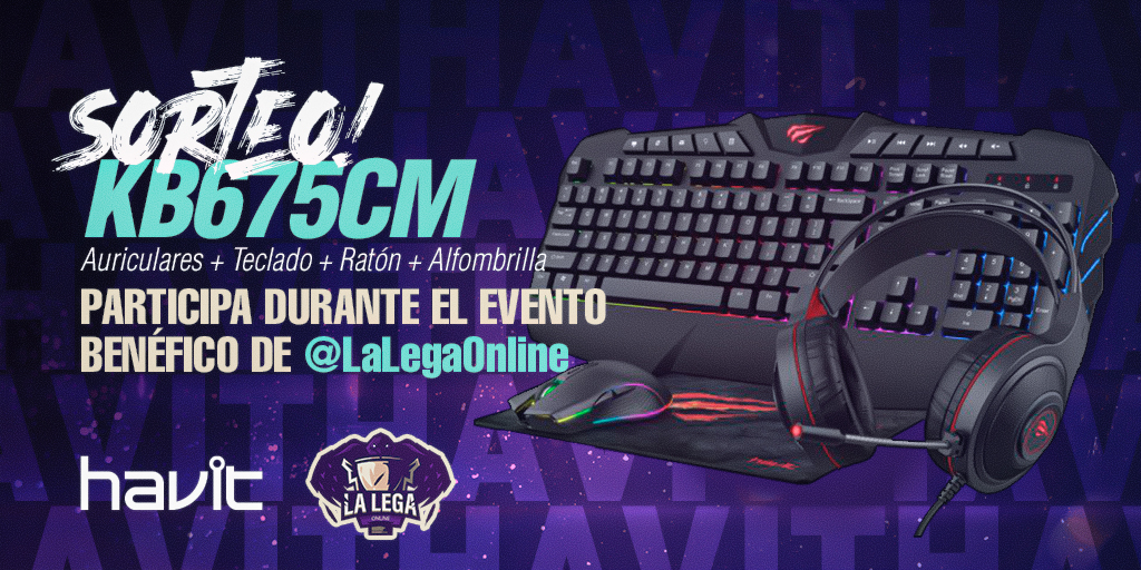Havit_Spain's tweet photo. ⚡️¡SORTEO #PackGaming KB675CM!⚡️
Participa hoy en directo en el aniversario de @LegaOnline en beneficio de la lucha contra el cáncer.
¡Estate atento a su perfil! https://t.co/AjU9d2E454