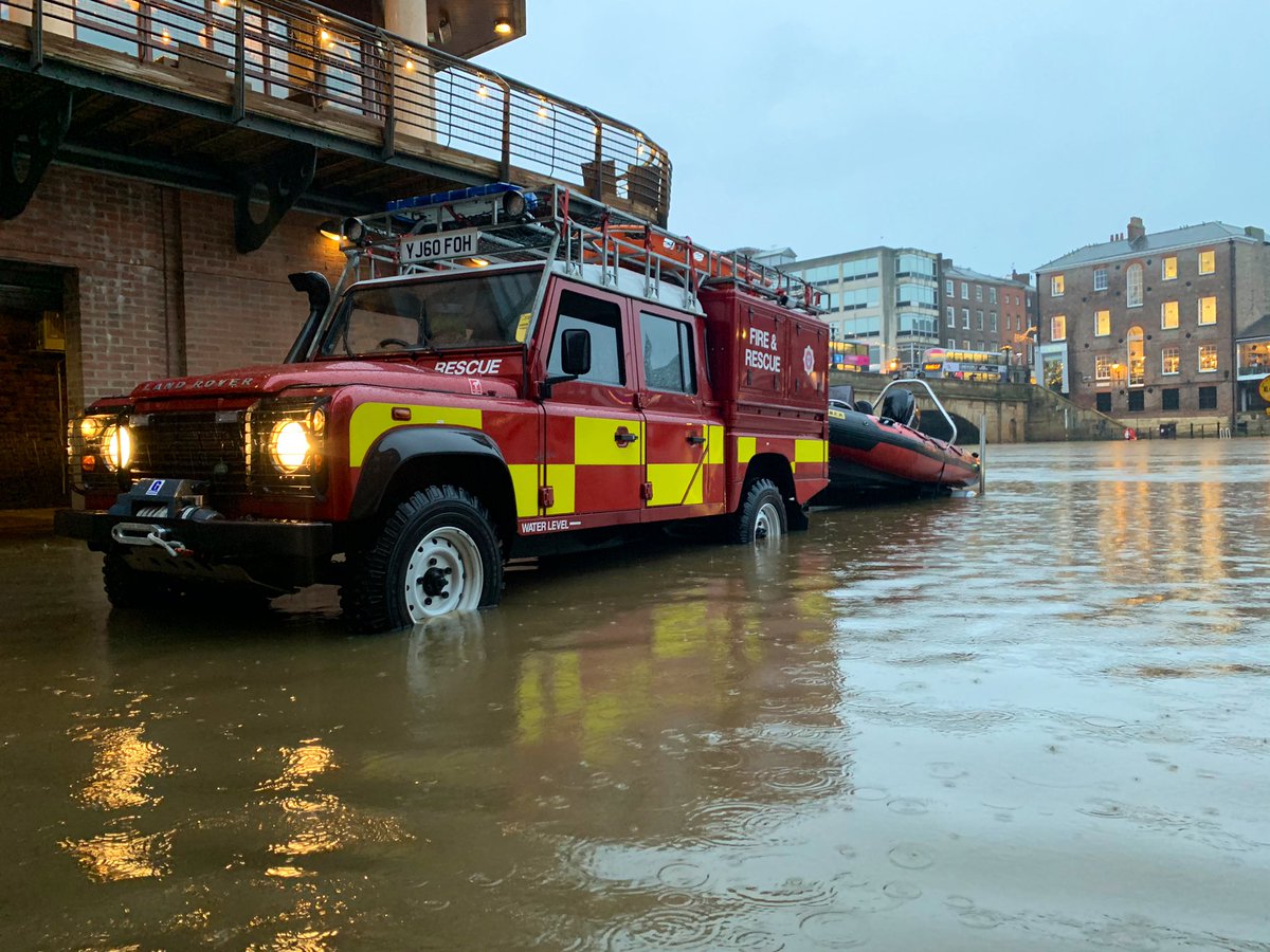 York crews have been out checking potential launch sites for their boat whilst the River Ouse is in spate conditions. #BeWaterAware
