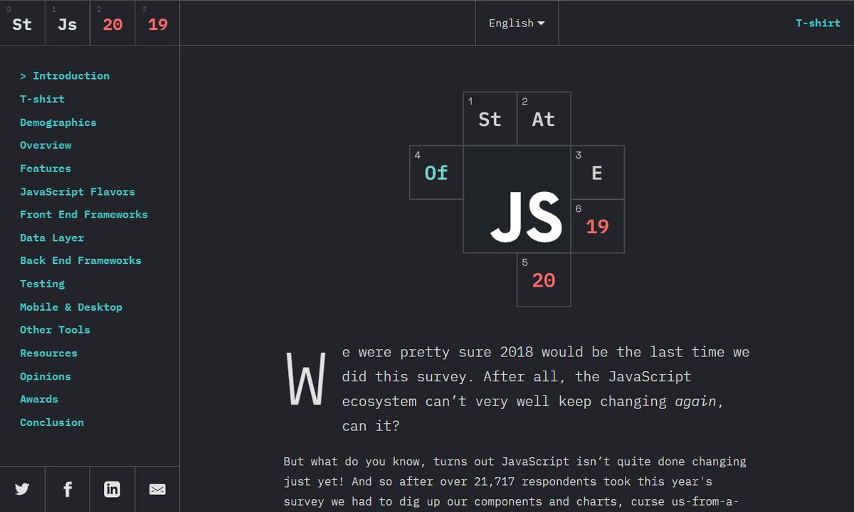 Devcide1's tweet image. The State of JavaScript 2019
#team #javascript #javascriptecosystem #questions #statejavascript #development
via 2019.stateofjs.com
☛ amp.gs/i2Vq