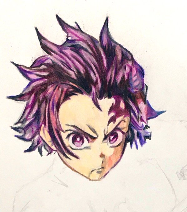 ダインさんがTwitterに投稿した竈門炭治郎(鬼滅の刃)のイラスト。