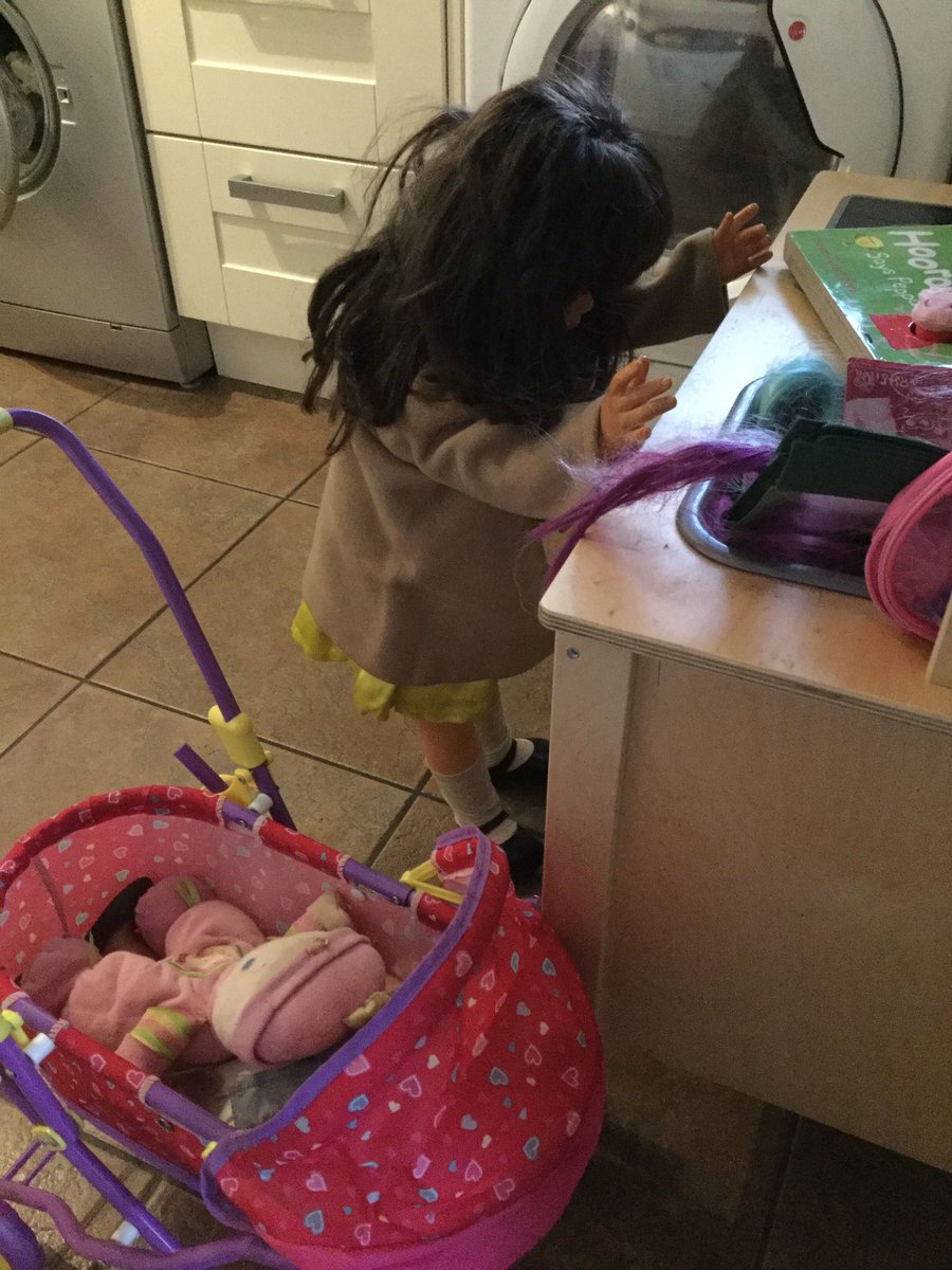 This is how I found the toys that our Maisie had been playing with in the kitchen. I think it’s an art installation expressing something...