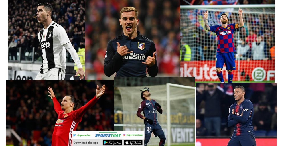 sportsthat's tweet photo. Comment your favourite celebration below⬇️👀🤩❤️
.
Follow us @sportsthat
.
#CR7 #CR7Airlines #CristianoRonaldo #siu #Griezmann #leomessi #Messi #Zlatan #mbappe #KylianMbappe #njr #sportsthatapp #neymarjr #iconic #iconiccelebrations
#SportsThat #ConnectingFans #DelightingFans https://t.co/WpW8O1J87R