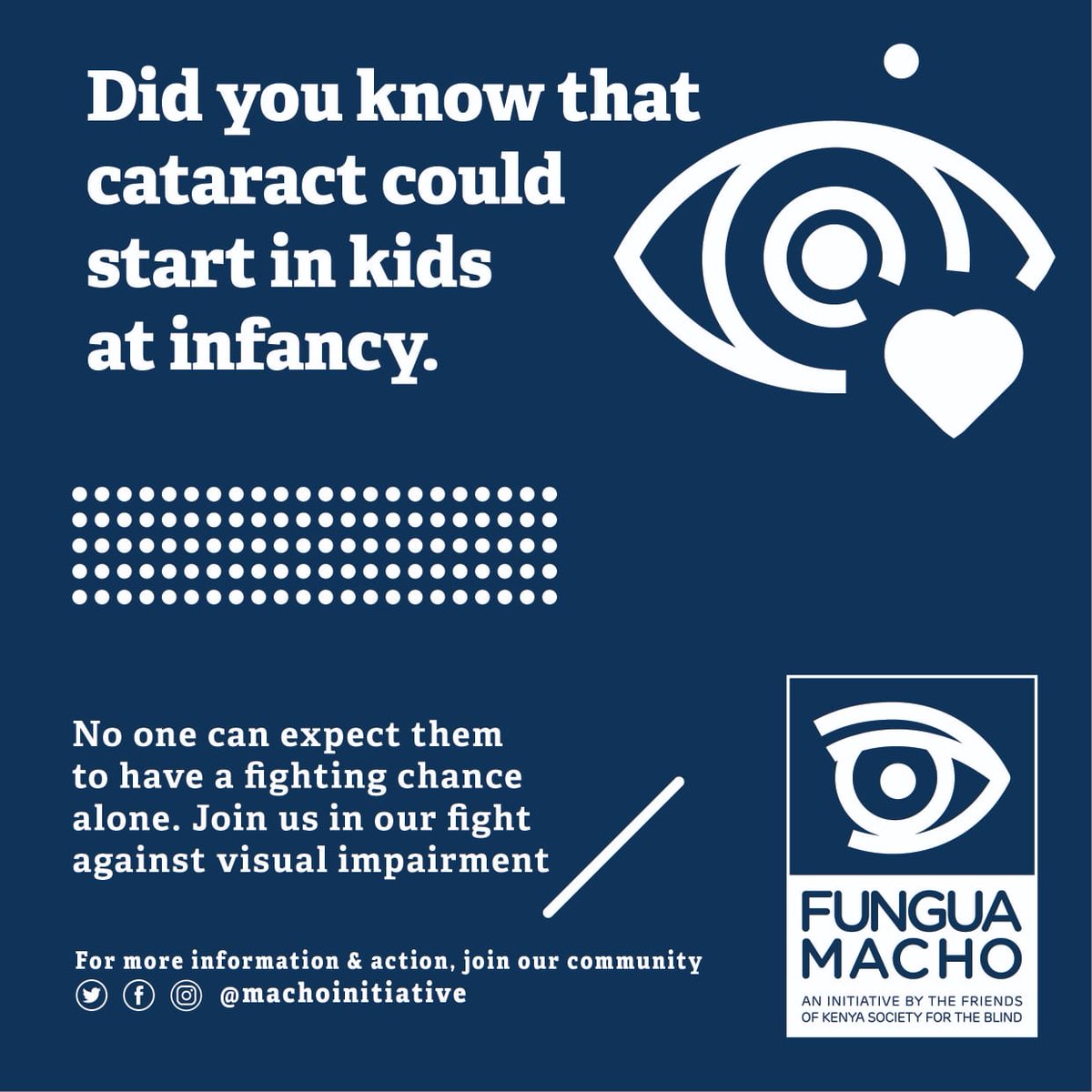 MachoInitiative's tweet photo. Knowledge is power. We aim to create awareness about the rising cases of blindness in Kenya. Collectively, we have the power to make a huge difference and help protect those at risk and support those already affected. Visit https://t.co/MwPPAgAVaC to learn more today https://t.co/oeRqtvocuM
