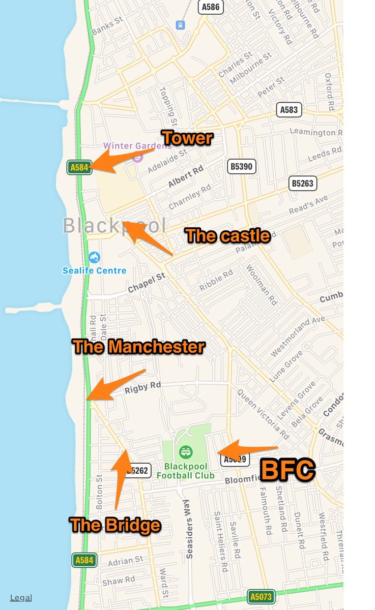 SeasidersPolice's tweet photo. @shrewsweb fans heading up to @BlackpoolFC today looking for 🍺🍸🍹🥂🍾@ManchesterPub1 @Castleblackpool and #TheBridge gladly welcome away fans. @ShrewsFCPolice @AwayDayPubs @AwayDays_ https://t.co/W81yxVKYzz