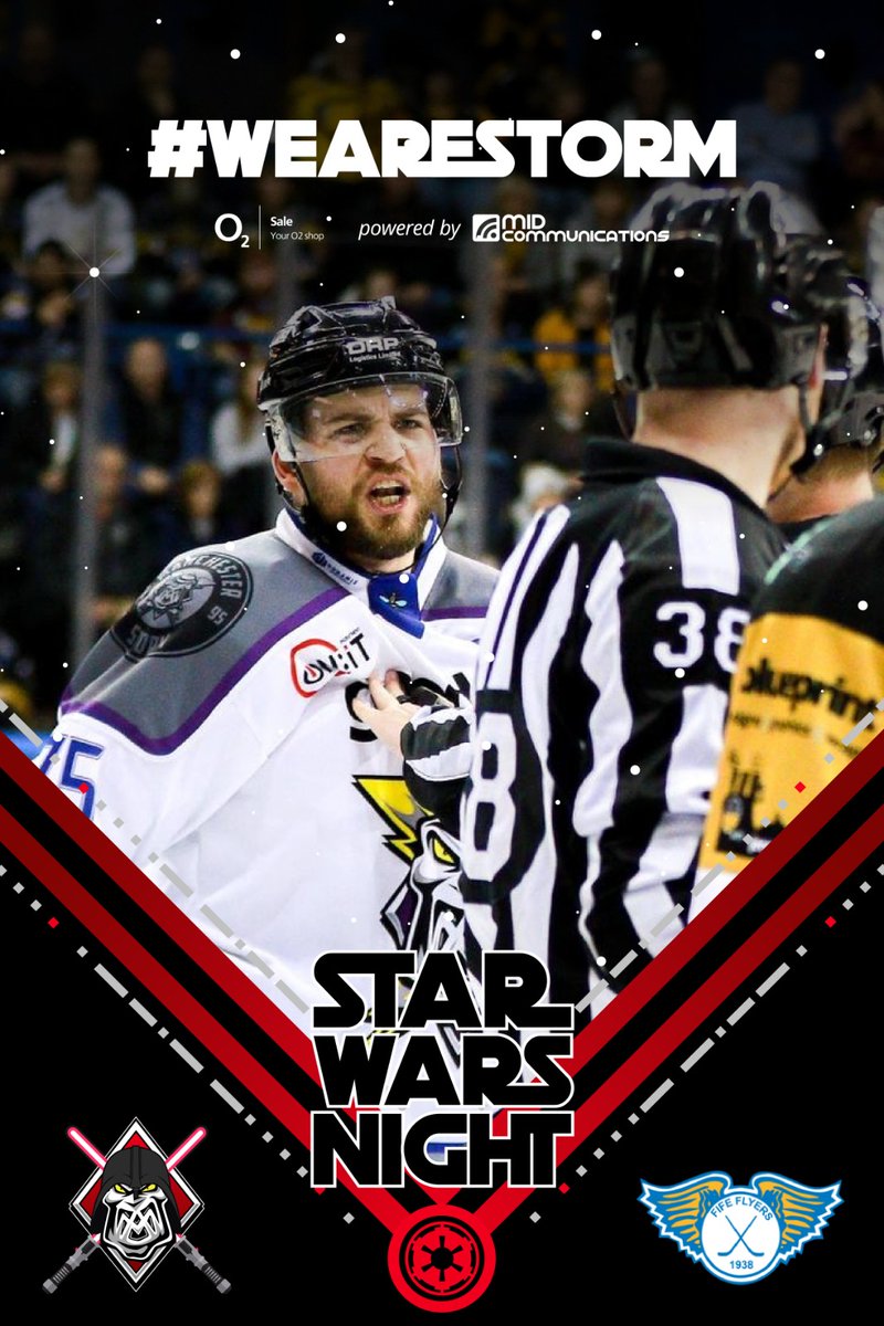 MIDCommsUK's tweet image. We hope you are ready for tonight's game at @Mcr_Storm for Star Wars Night with our team at #O2Sale @O2GuruLennySale where they have some goodies and a treat for you #WeAreStorm