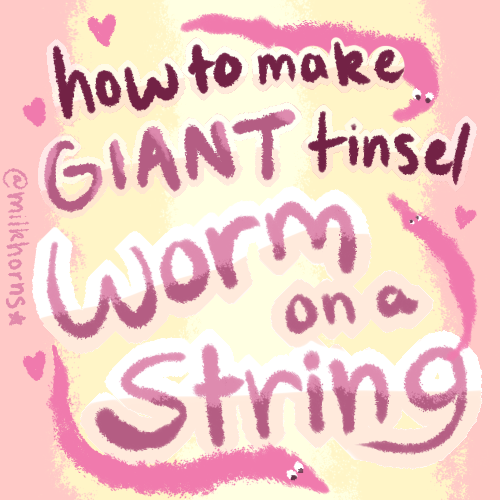 milkhorns's tweet photo. How to make giant tinsel worm on string thread!🐛🐛 1/3
#wormonastring #christmascraft #kidcore #worm #wormcore https://t.co/o2UsdlbIi6