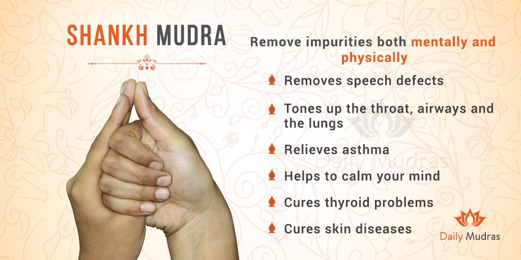 DailyMudras's tweet photo. https://t.co/GM4mUkgIPz…
Removes impurities both mentally and physically
#dailymudras #mudras #shankhmudra #throat #sorethroat #buddingsingers #singers #voice #stammering #weakness #paralysisattacks #vocalcord #rashes #healfeverish #skinallergies #burningfeeling #flabbiness https://t.co/tNdVhywlWf