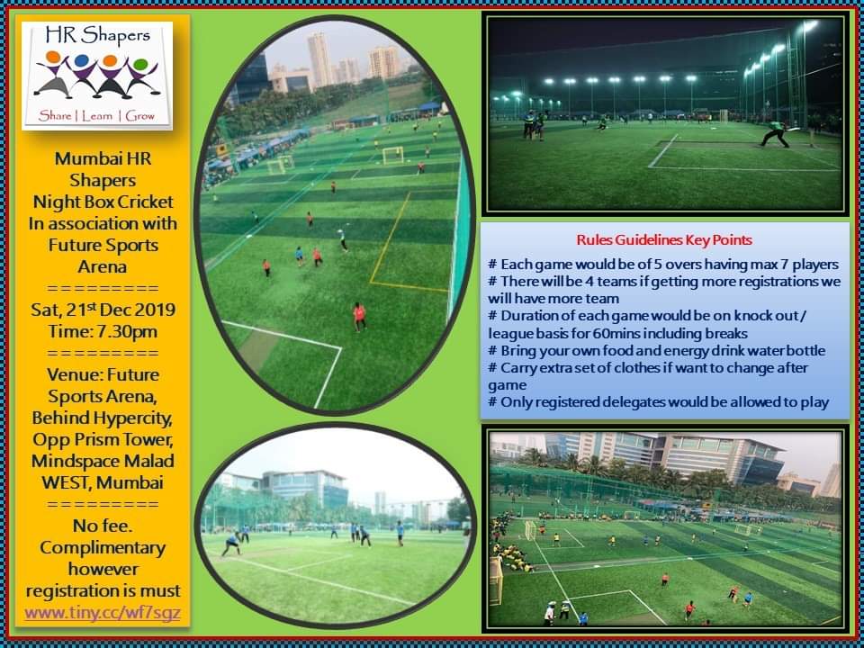 ashishgakrey's tweet photo. In a moment to start....Mumbai @hr_shapers Night Box Cricket for #MumbaiHRShapers #MumbaiHR #HRShapers #HRShapersGetTogether #Mumbai #NightBoxCricket #Malad #InboxEvent Mumbai #HR #HRExecutives #HRExpert #HRHeads #HRGurus #HeadHR #HRBP #BUHR #HRManagers #HRLeaders #CHRO #HeadofHR https://t.co/wux21owBcs
