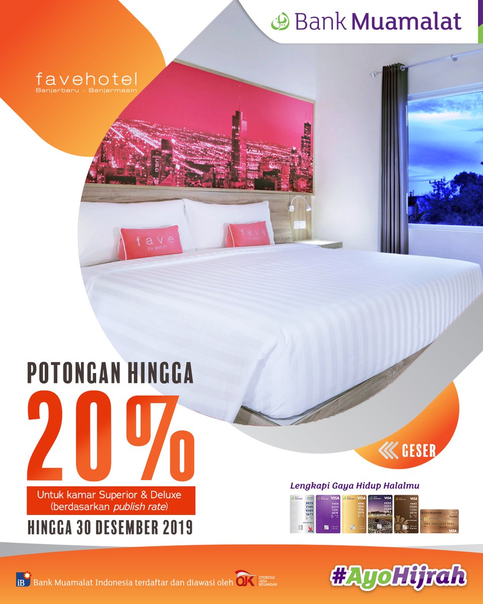 BankMuamalat's tweet photo. Assalamualaikum BMers! Akhir tahun waktunya menentukan tujuan liburan. Nah, biar makin seru yuk simak tips liburan seru di bawah ini. Selain itu ada informasi potongan harga hotel lho utk kamu yang akan segera berlibur. #MuamalatTips #TipsMuamalat #PromoMuamalat #MuamalatPromo https://t.co/F9Tbm1o9mD