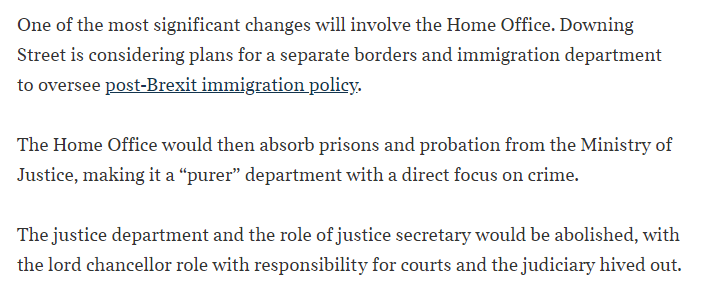 JohnRentoul's tweet photo. If Times is right, this is just reversing change of 2007 & hiving off a different bit of Home Office https://t.co/HYcSNN3dIJ #utterlypointless #reorganisationforthesakeofit #brassplateism https://t.co/6iBxS1wAUV