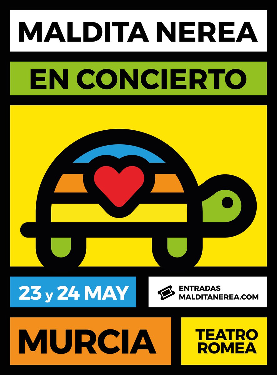 MalditaNerea's tweet photo. Queridas tortugas de #Murcia ¿quién quiere escuchar el nuevo disco #UnPlanetaLlamadoNosotros en directo?
Nos vemos el 23 y 24 de mayo en el @TeatroRomea!!!
🎟️ Entradas ya a la venta en https://t.co/vpAYiT4eYt https://t.co/Uz589UBN4E