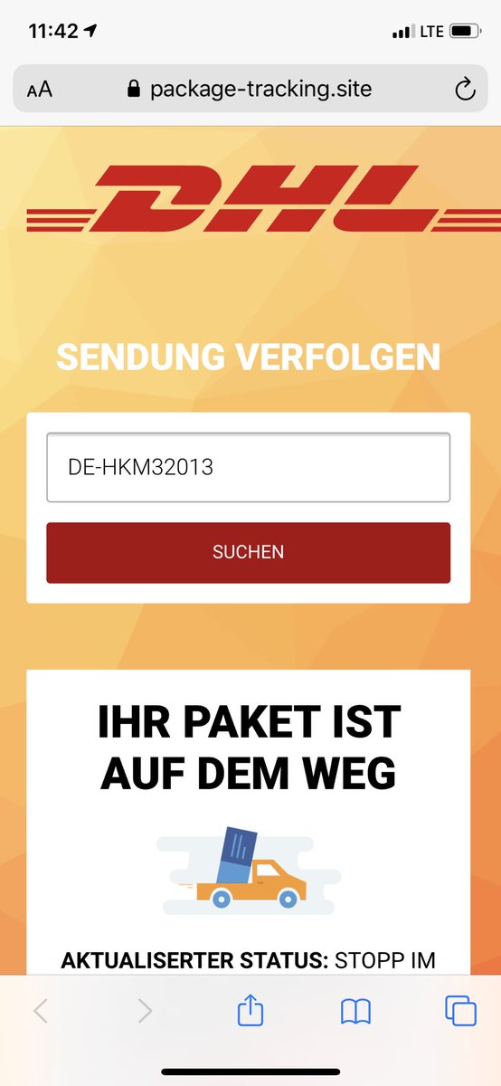 pre-christmas package tracking fraud attempt. 
1/ anonymous SMS with tracking link 2/ DHL branded page 3/ asking to pay 2€ to release delivery #fraud #Tracking