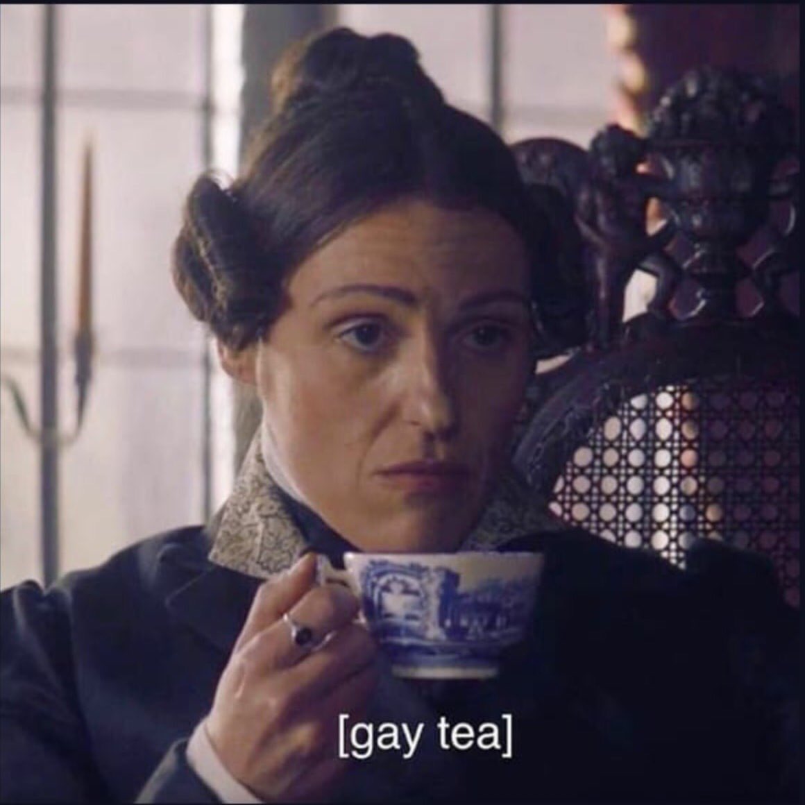 Katie_Scoot's tweet photo. @debrapalermo @ladycreaturee Sorry fruity teas don’t count as #gaytea it has to be English breakfast type tea or Yorkshire tea if it’s Anne Lister drinking it. Didn’t you get the memo?🏳️🌈 https://t.co/An3B2K6XfI