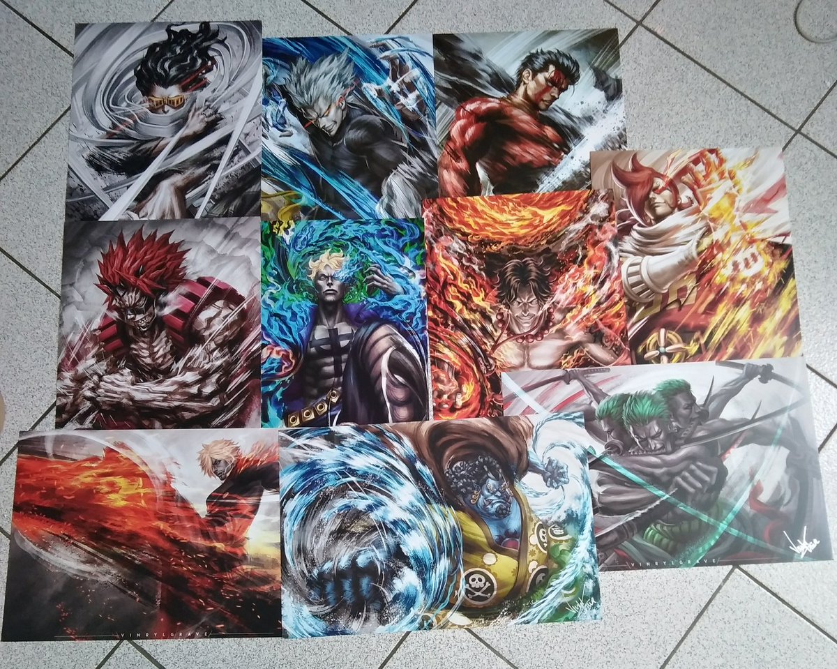 greg_touchdraw's tweet photo. Les œuvres du GOAT @vinrylgrave sont arriver, et sérieux la claque😍 elles sont encore plus dingue en vrai, une qualité et un style parfait, le boss international du fanart manga!😍 https://t.co/NrrPdXeRbk