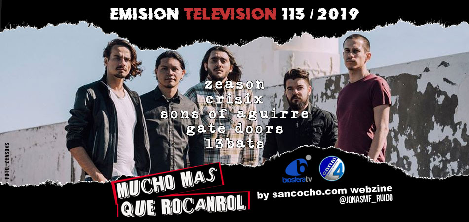 Mucho mas que RocanRol TV 113 / 2019 [bit.ly/2Sftahe] [<a href="/JonasMF_Ruido/">Jonas MF</a> <a href="/zeasonmusic/">ZEASON</a> <a href="/CrisixOfficial/">Crisix</a> <a href="/SonsofAguirre/">Sons of Aguirre</a> <a href="/GateDoors_/">GATE DOORS</a> <a href="/thirteenbats/">13 Bats</a> @nanovegano]