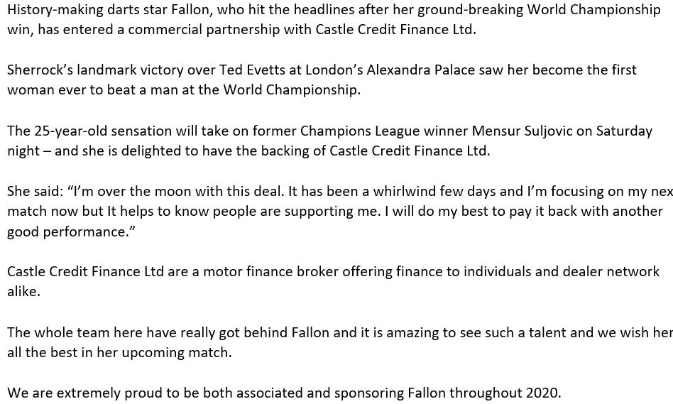 Fallon Sherrock MBE tweet media