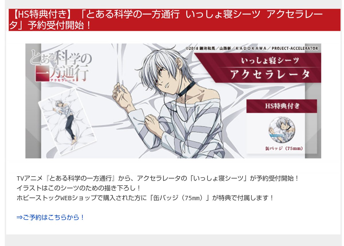 とある科学の一方通行 いっしょ寝シーツ