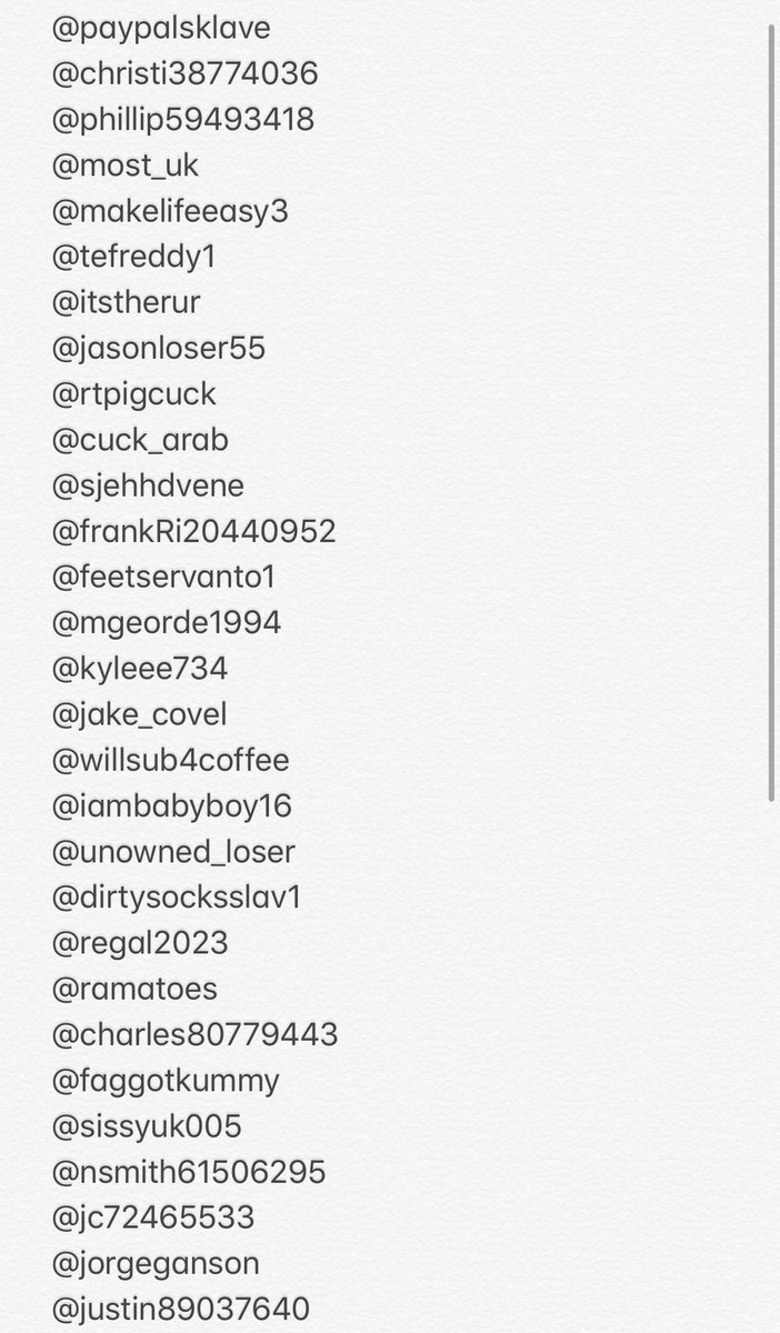 ExposurePage's tweet photo. Updated timewasters list

Links for instant blocks will be provided upon request

Block them before they reach you out and waster your precious time 

#findom #femdom #slave #domme #timewaster https://t.co/D9O5KgZZQo