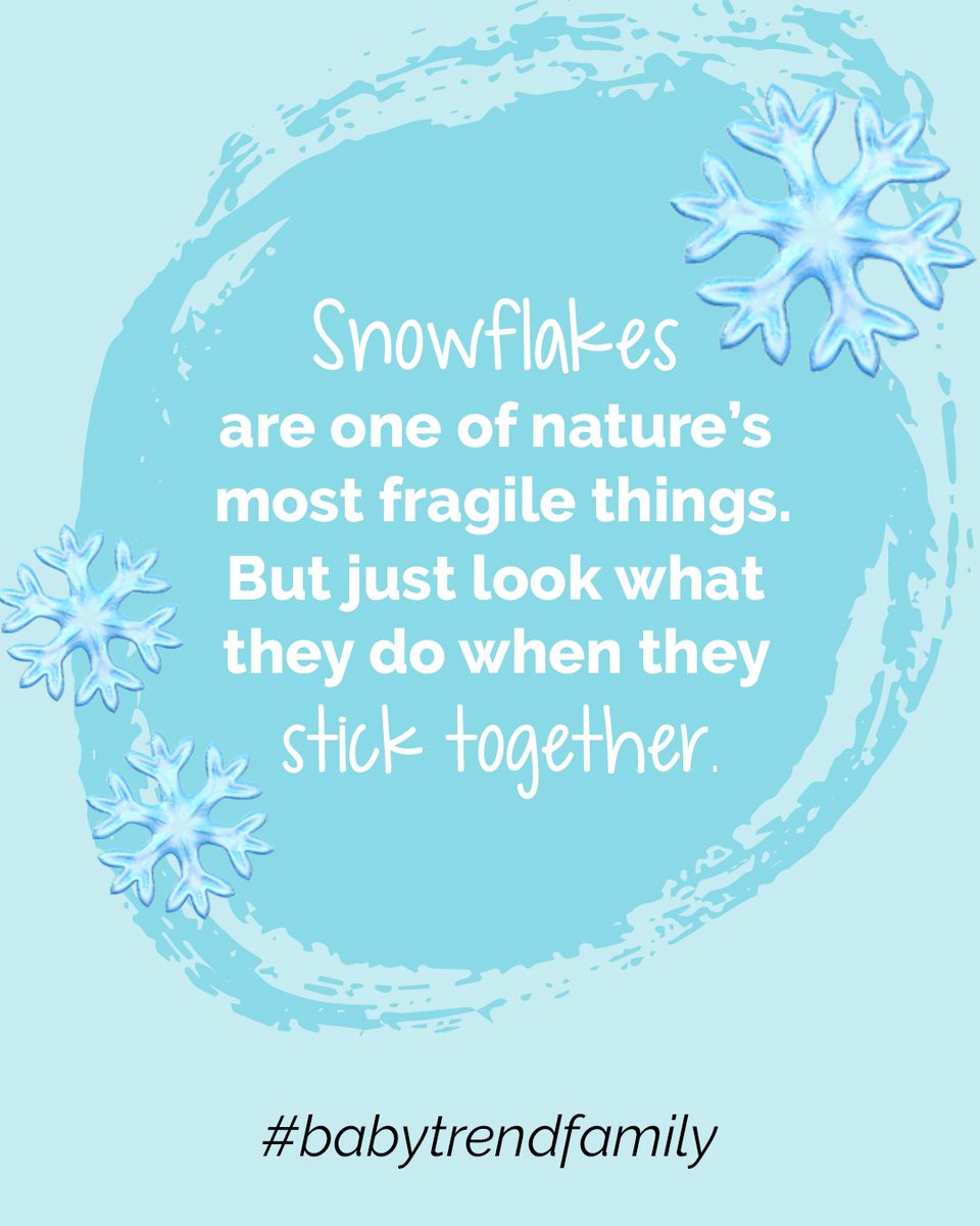 Families, like snowflakes, are better when they stick together.❄️ ☃️  #firstdayofwinter #BabyTrend