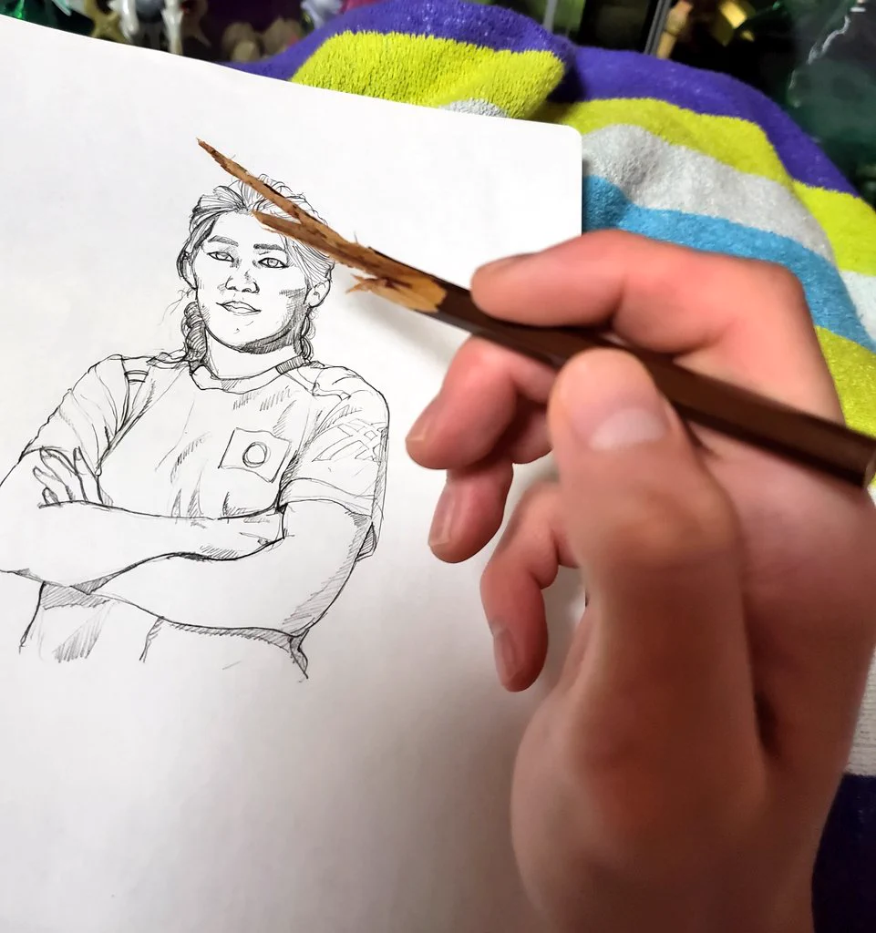 吉田沙保里を描いた結果？鉛筆がやられたwww