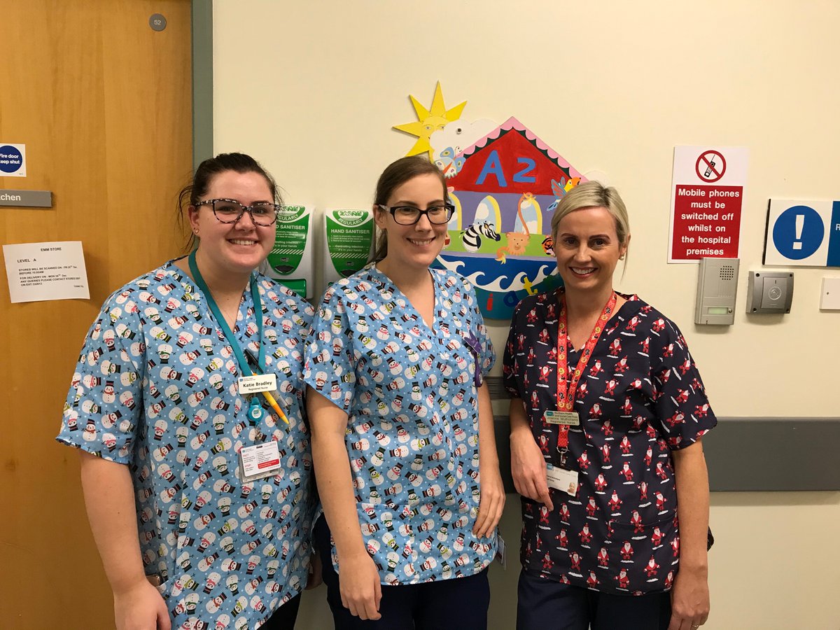 Cheryl99131514's tweet photo. Delighted with our new Christmas themed uniforms being worn on Ward A2 🎄🎅🏻 Great to see everyone looking &amp; feeling festive through my ongoing IQI project! Can’t wait to see the positive impact they have #A2getsfestive #paedsward @NHSCTrust @realgraceedge @maeveymint @e_mceneaney https://t.co/LAq7QHMATJ