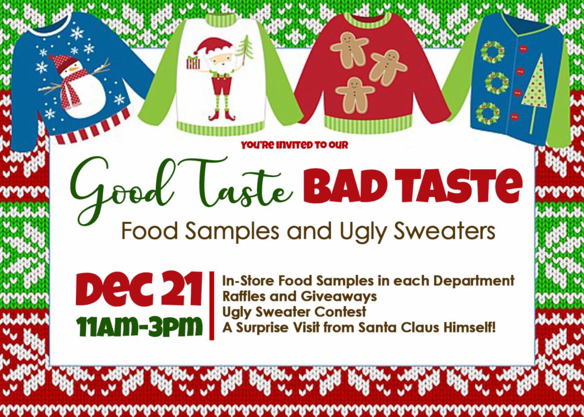 Good Taste &amp; Bad Taste - Great Food, Ugly Sweaters and Holiday Cheer! conta.cc/2rixiCk