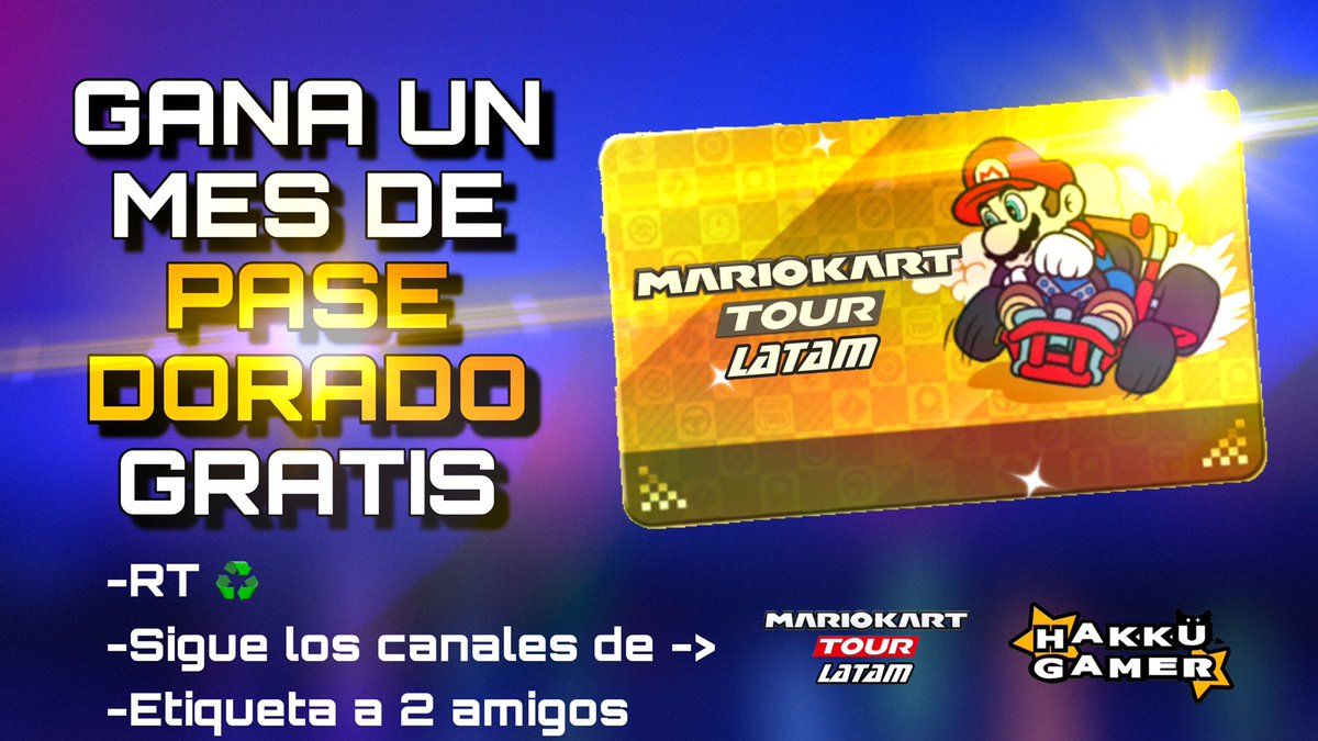 ZonaFX's tweet photo. SORTEO #MarioKartTour
GANA UN MES DE PASE DORADO📣

PARA PARTICIPAR:

-RT♻️
-Suscríbete a estos 2 canales:
🏎MarioKartLatam: https://t.co/3pNVagfIaP
🏎Patrocinador: https://t.co/wVdlJdeKcs
-Etiqueta a 2 amig@s

Fin del sorteo: 28/12/2019
Válido para Toda Latinoamérica y España 🌍 https://t.co/amN7pckxoN