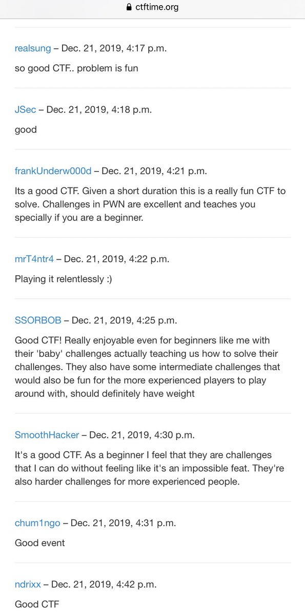 UTCoalition's tweet photo. 6 hours to go before the UTC CTF 2019 wraps up. 

45 challenges have been released. Also, thanks to the participants who have left feedback for the CTF 

Hope the rating weight is enabled on this CTF as we have a full fledge CTF with easy to extreme hard challs 

#UTCCTF https://t.co/hikUDH0FQi