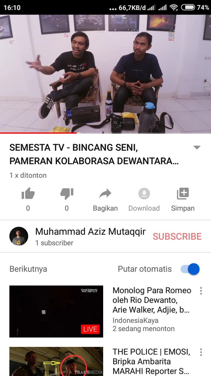 MuhammadxAziz's tweet photo. Selamat malam, sudah tayang bincang seni episode 5 https://t.co/RLClJvgFiL