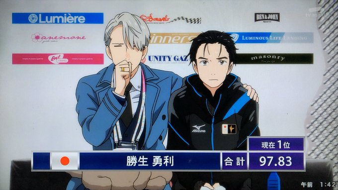 ヴィクトルと勇利が指輪を右手薬指にしてるのがシブいですね。#yurionice ファンにはすっかりお馴染みだと思いますが