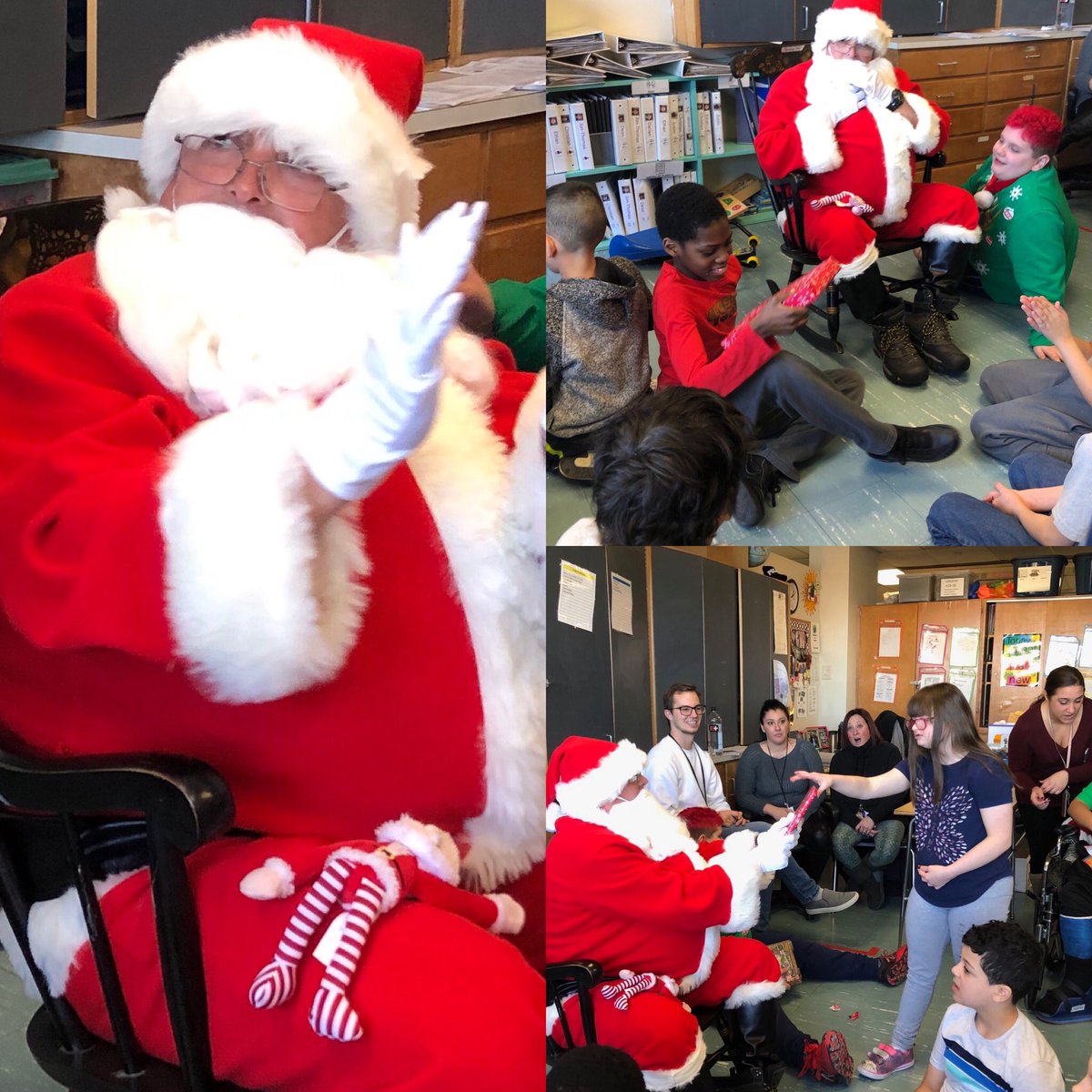 WWHSWizardPride's tweet photo. The amount of holiday cheer and moments connections made at WWHS are immeasurable! Can you tell you this “masked man” is? Taking a visit to DMS really started out our holiday break in the right foot! #wizardpride https://t.co/OhHA3PPsGf