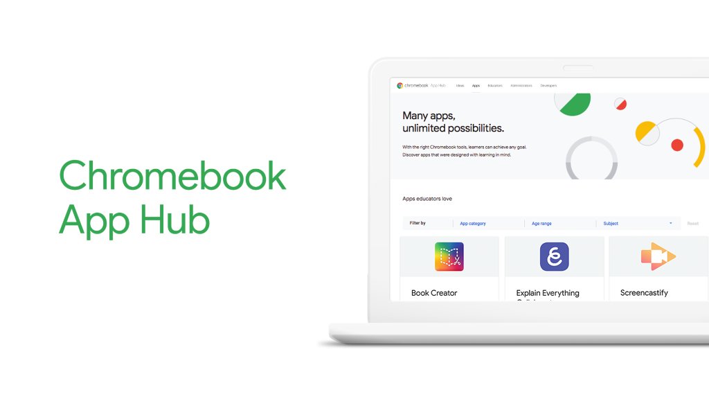 GoogleForEdu's tweet photo. Spending too much time looking for education apps &amp; even more time on ways to use them? Introducing: Chromebook App Hub, a resource for discovering &amp; sharing apps. This time-saving tool even has classroom ideas from fellow teachers. Get started: https://t.co/sytzjVzgoo https://t.co/JYU9Q3AuWx
