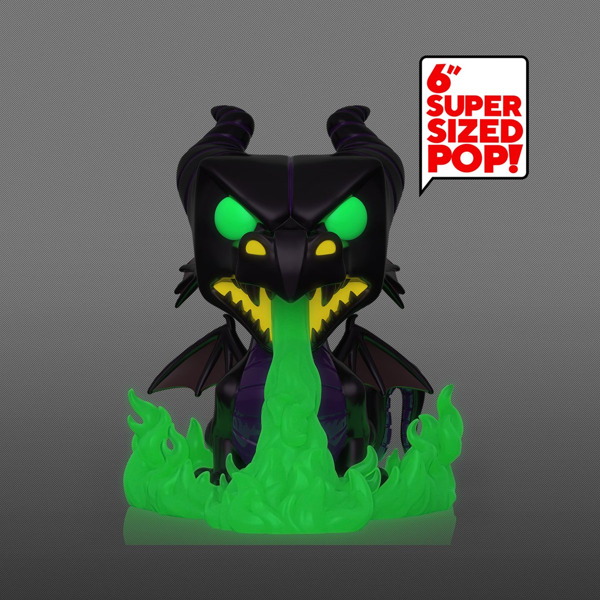 Funko's tweet photo. RT &amp; follow @funko for a chance to WIN a @boxlunchgifts Glow-in-the-Dark Maleficent as the Dragon 6” Pop! 
#Funko #FunkoPop #Giveaway #Disney #DisneyVillains https://t.co/rJ4ihIeaE6