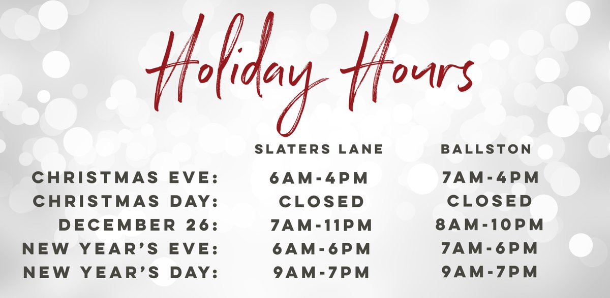 Holiday Hours at Buzz!