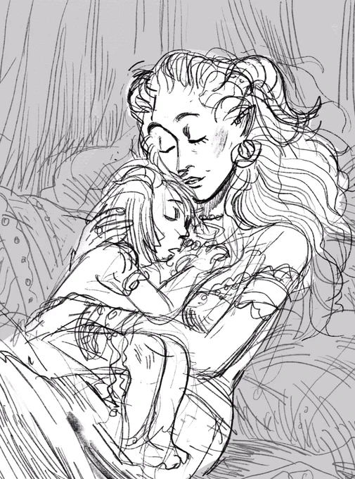 Sometimes you gotta draw hot tiefling moms 