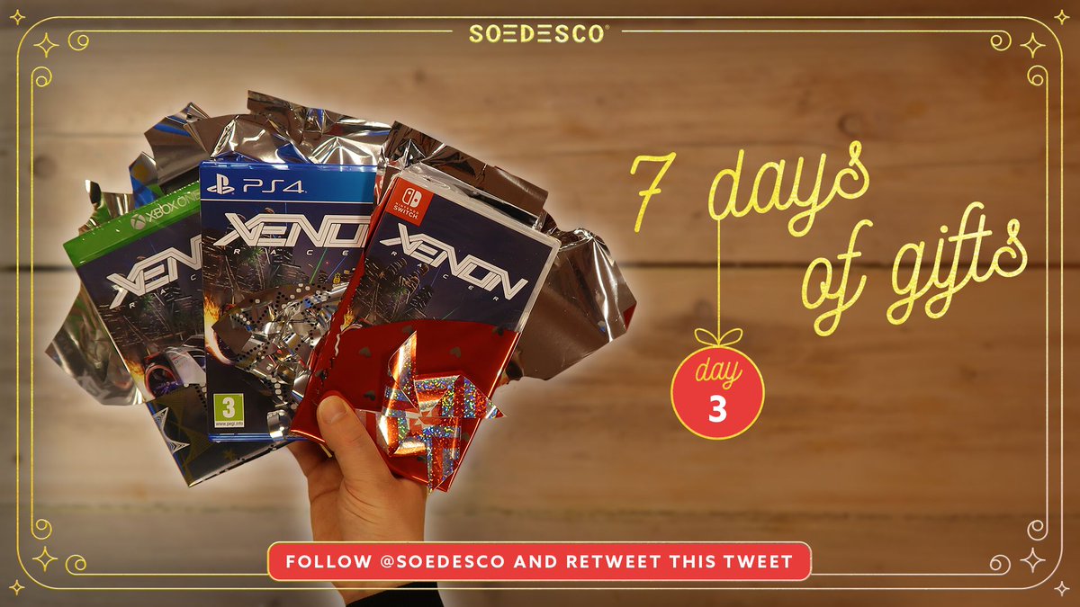 SOEDESCO's tweet photo. On day 3/7 of our 7 days of gifts we're giving away a copy of Xenon Racer 🏎! 👉 RT + Follow to enter 👈

Check back daily because we're giving away gifts EVERY DAY up until the 25th!

#giveaway #win #free #sweepstakes #racinggame #holidays https://t.co/pRUYZzS8B2
