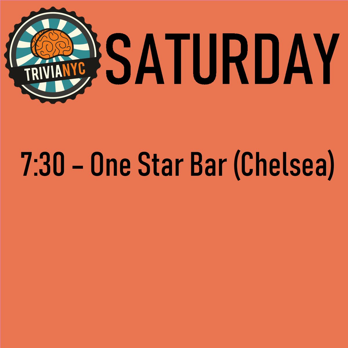 TriviaNYC's tweet photo. We've got Saturday night fever, and the only cure is a cold beer and witty questions at @onestarbar. See you there!
#trivia #trivianyc #nyc #nycevents #pubquiz #newyork #manhattan #QCNY #trivialeague #nyctrivia https://t.co/j20n5UkgEi