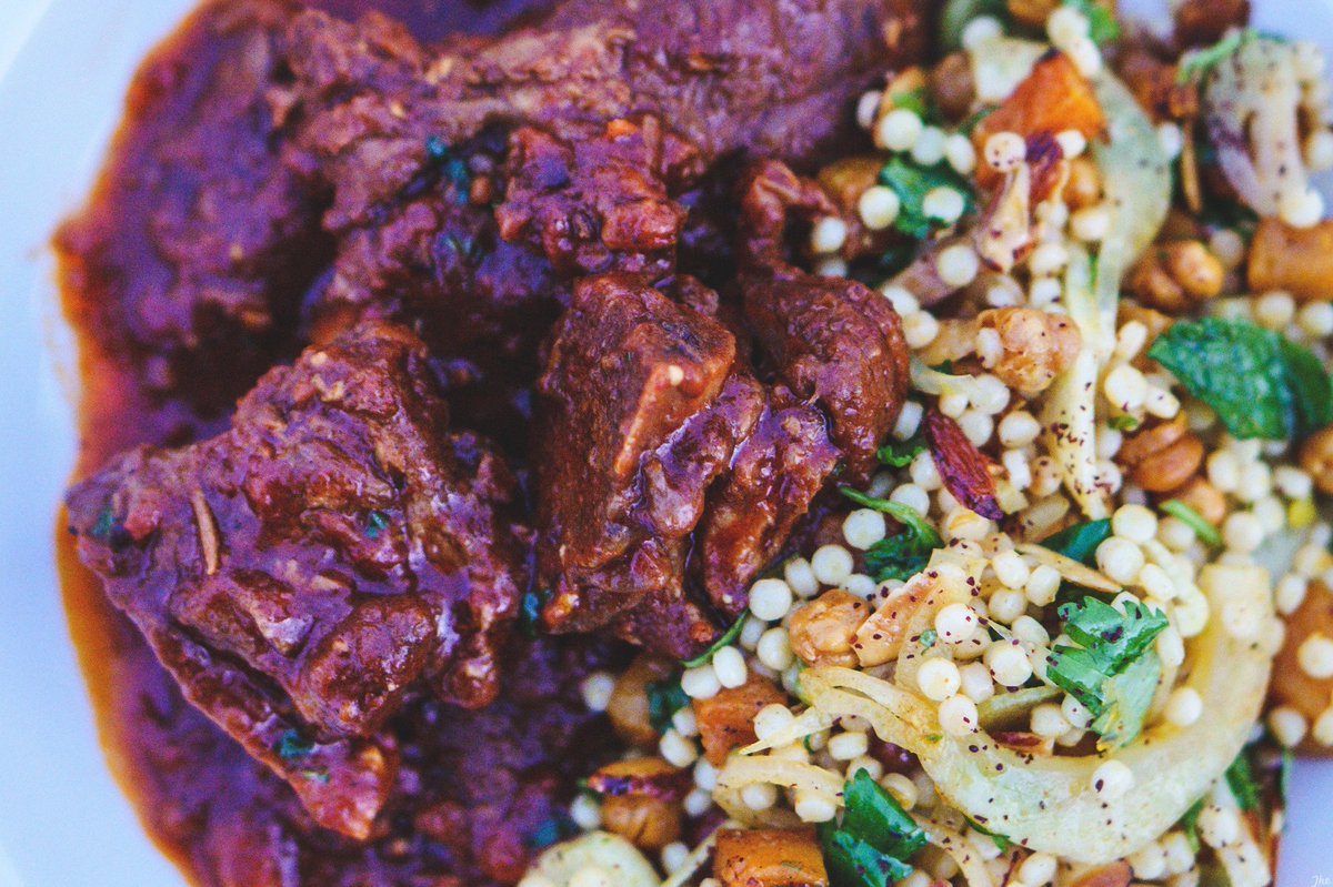 Spiced lamb  w/ couscous, roasted chickpea & butternut squash salad. Sprinkled w/ sumac. #Goodfood #fortheloveofcooking